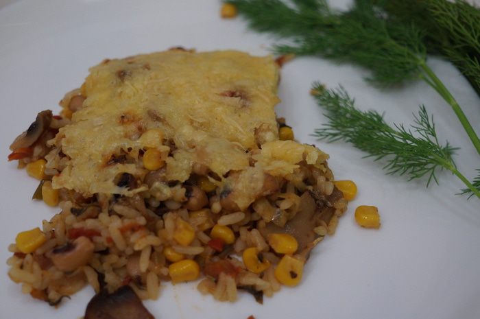 Овощная запеканка с сальсой