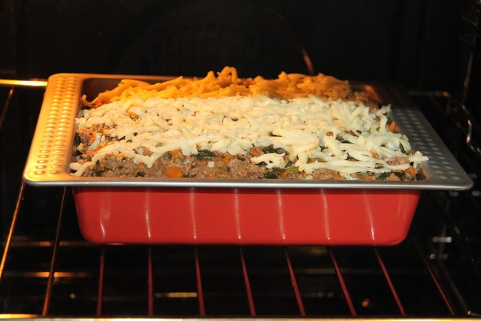 Мясная лазанья со шпинатом