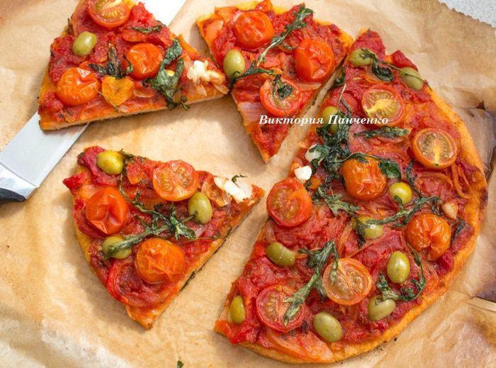 Пицца Маринара на томатном тесте