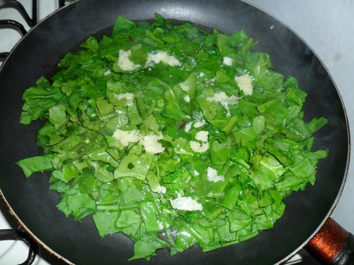 Паста со шпинатом и сыром филадельфия