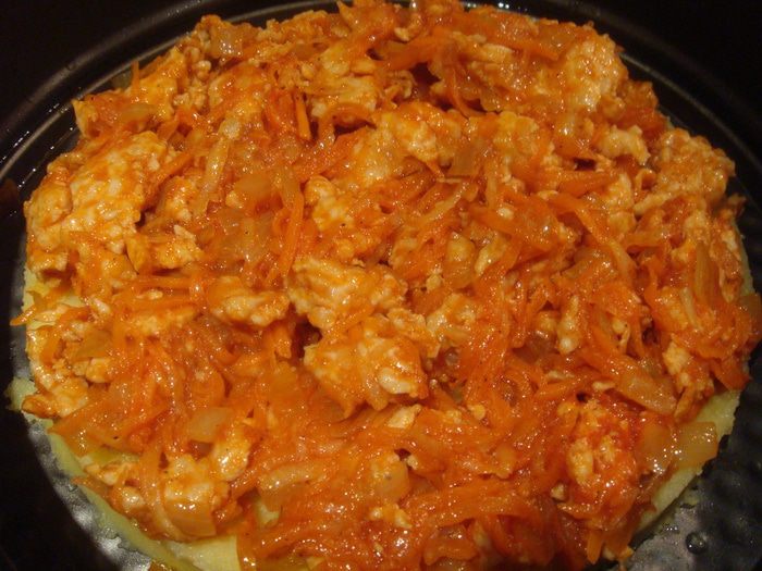 Полента с фаршем и сыром