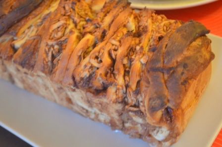 Яблочная гармошка с корицей и какао