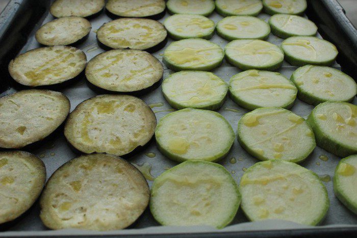 Гриль-салат из кабачков и баклажанов