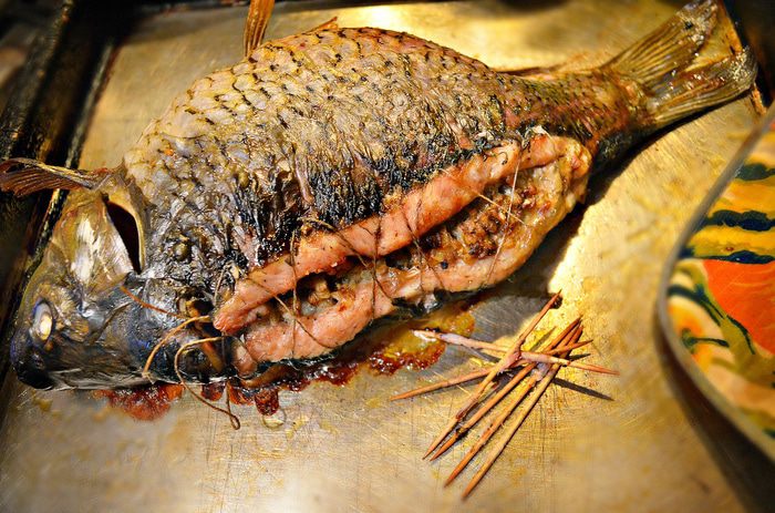 Карп, фаршированный &amp;quot;по-царски&amp;quot; с гарниром из тыквы