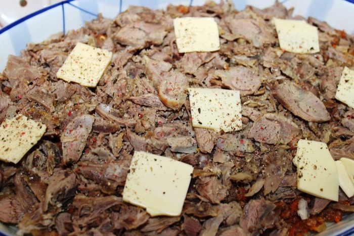 Запеканка с двойным мясом