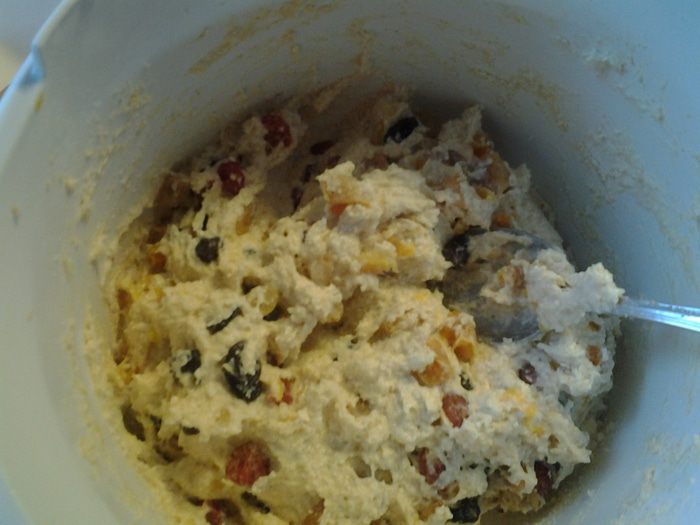 Творожный кекс с сухофруктами