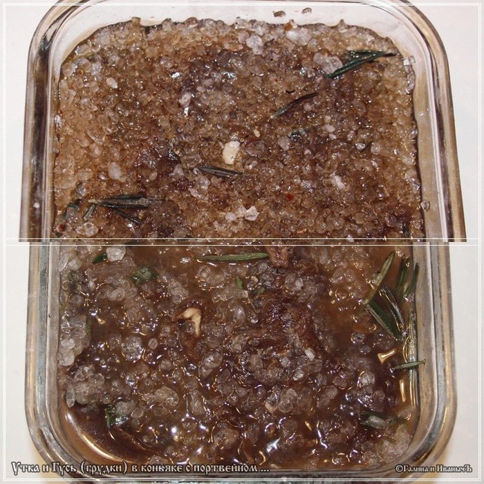 Утка с гусем в коньяке 