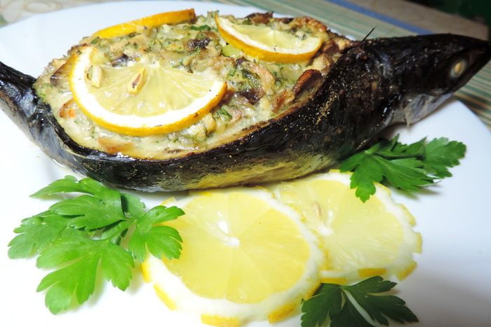 Фаршированная запеченная скумбрия &amp;quot;Праздничная&amp;quot;