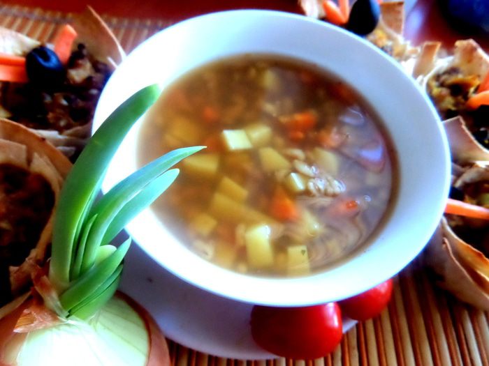 Чипсы из лаваша к постному грибному супчику