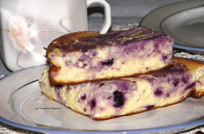 Творожное суфле с черникой