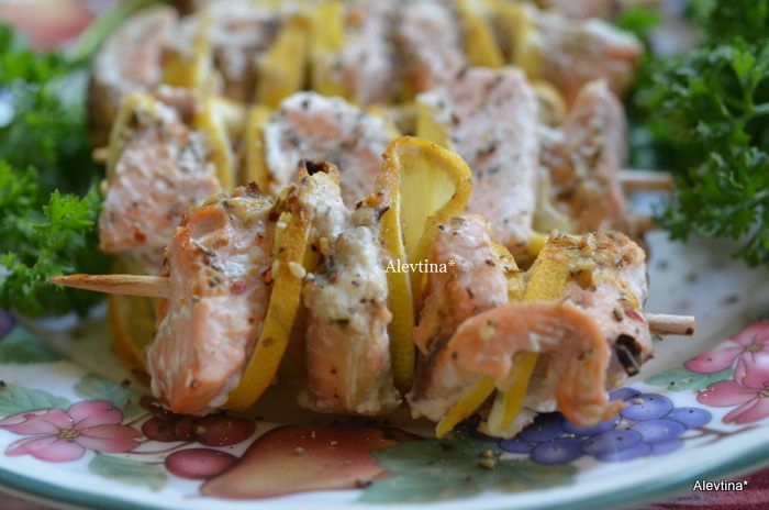 Кебаб с семгой