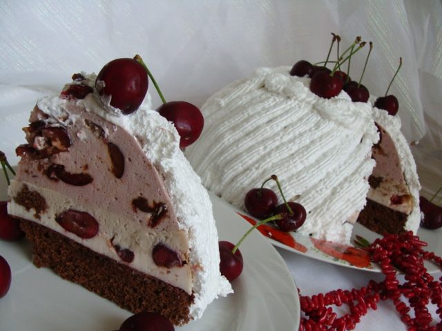 Торт десерт &amp;quot;Черешня в облаках&amp;quot;