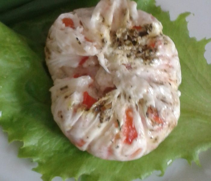 Закуска, приготовленная на белках со сладким перцем