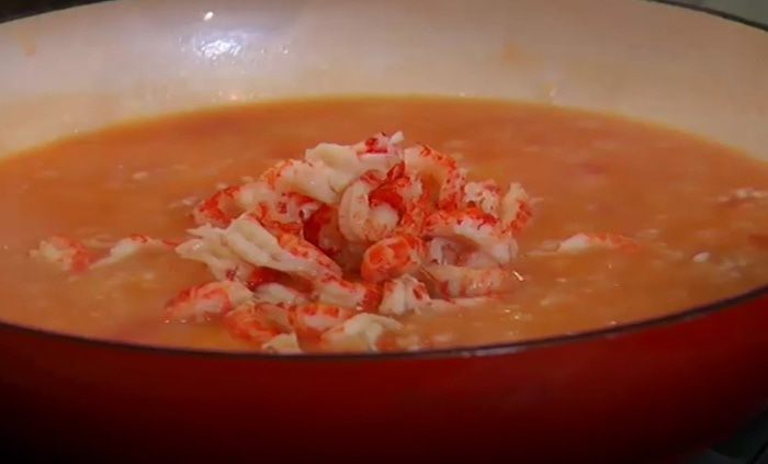 Ризотто с раковыми шейками