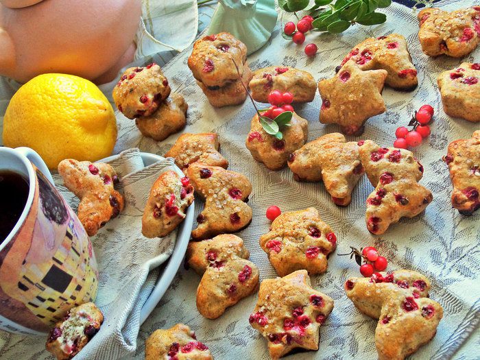 Пряники с брусникой на цельнозерновой муке