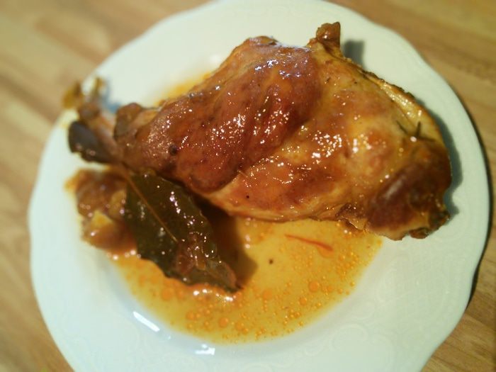 Кролик в шафрановом соусе