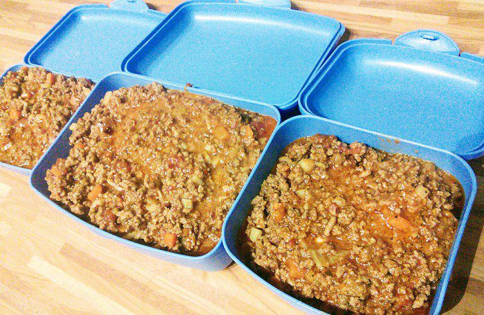 Пирог из ригатони с соусом болоньезе 