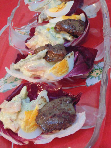 Лодочки с куриной печенью