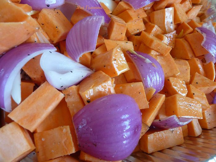 Салат с запеченным бататом 