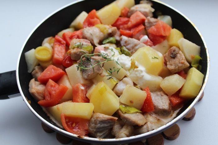 Тыква с мясным рагу