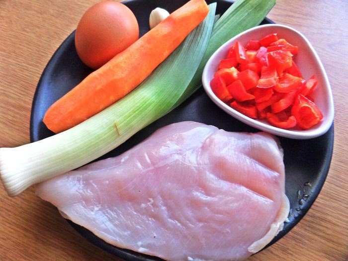 Куриные котлеты с рисом и овощами