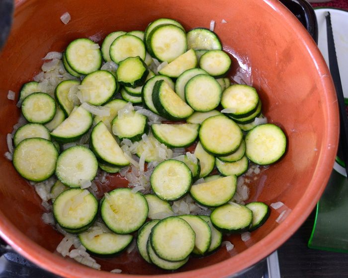 Ризотто с цукини и слабосоленым лососем