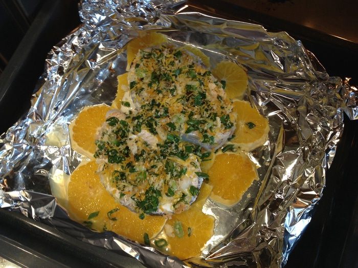 Семга в цитрусовой панировке