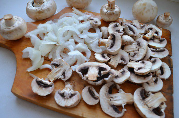 Запеканка с кабачками и куриными сердечками