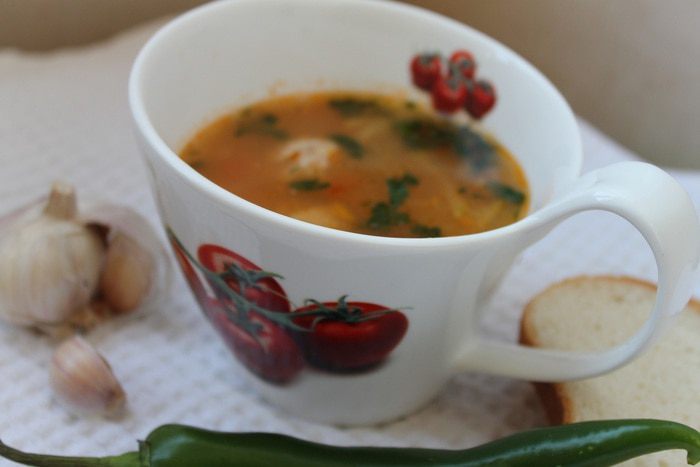 Суп с рисом и фрикадельками