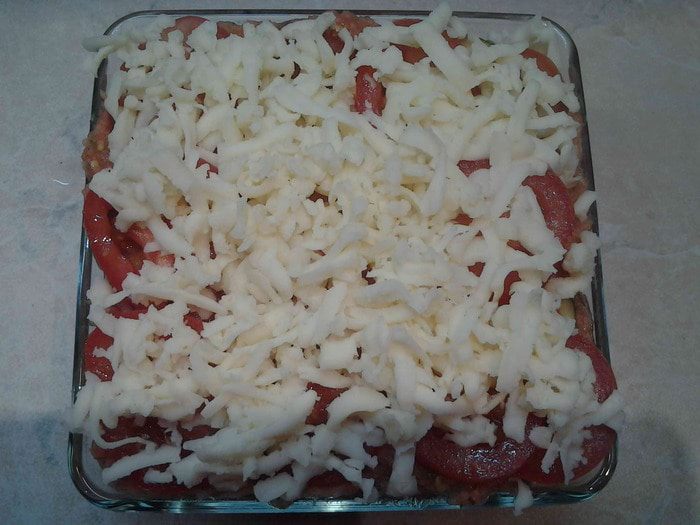 Овощная мусака с сыром сулугуни