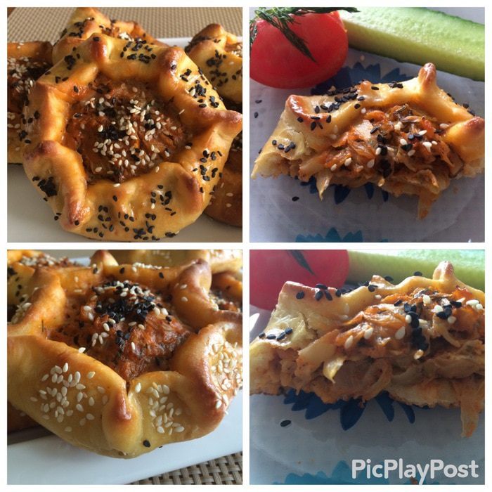 Открытые пирожки с капустой