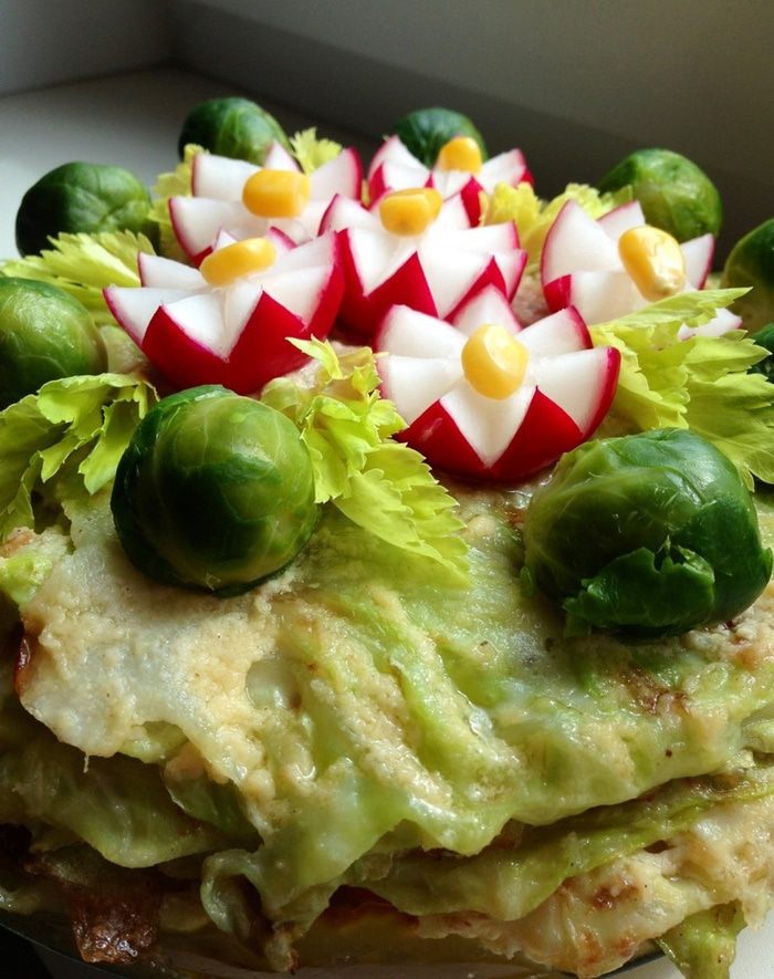 Капустный &amp;quot;Наполеон&amp;quot; с кремом из пармезана 