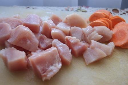 Бланкет из курицы с овощами в мультиварке