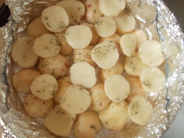 Печеные овощи с мясными тефтелями