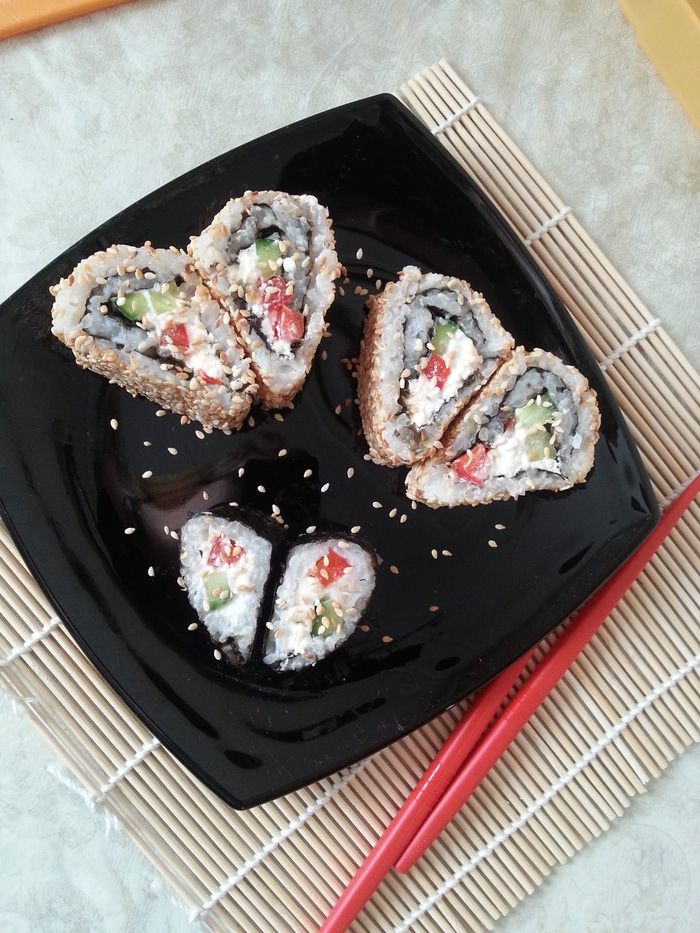 Роллы &amp;quot;Разбитое сердце самурая&amp;quot; + легкий способ варки риса