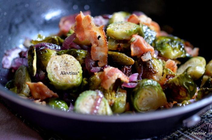 Брюссельская капуста с беконом