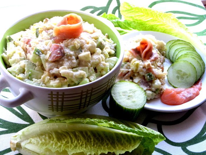 Cалат с красной рыбкой