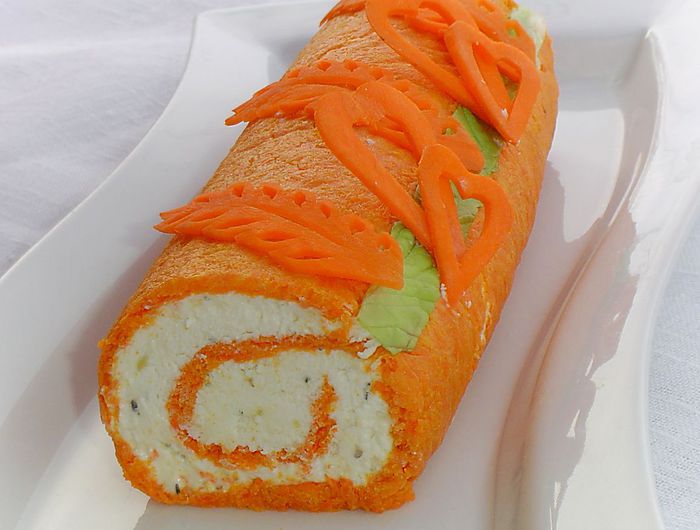 Рулет морковно-творожный