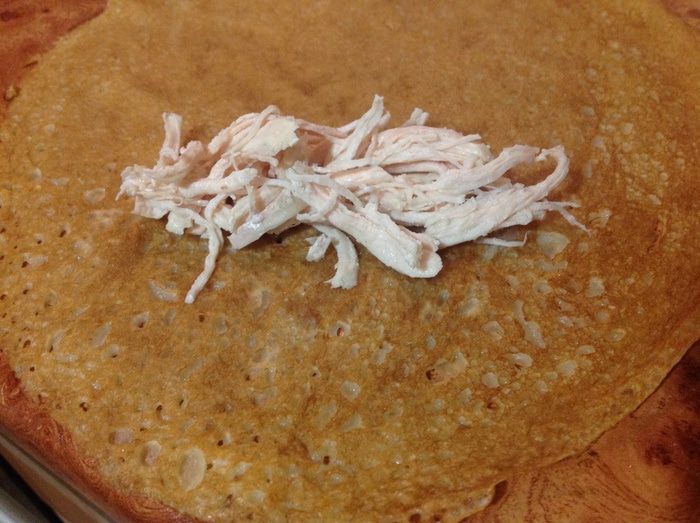 Блинные спринг роллы с курицей и овощами