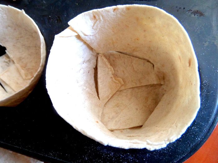 Грибы с картошкой в корзиночках из лаваша (постные)