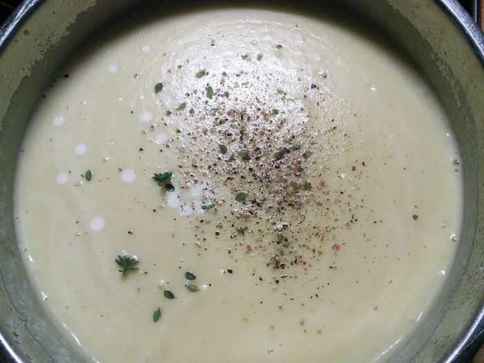 Картофельный крем-суп с мясным шариками