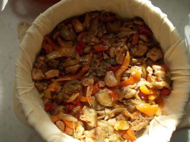 Пирог из теста фило и овощей