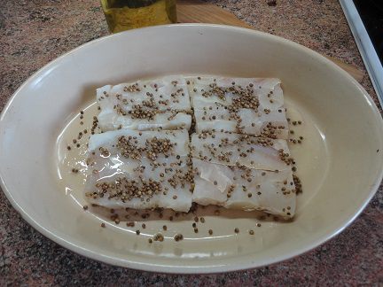 Треска с кориандром