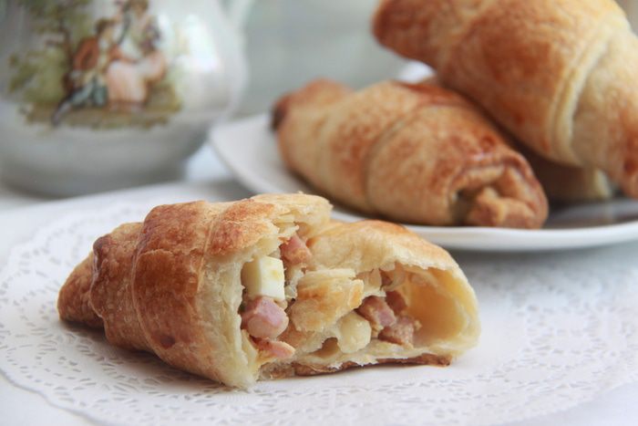 Круассаны с ветчиной