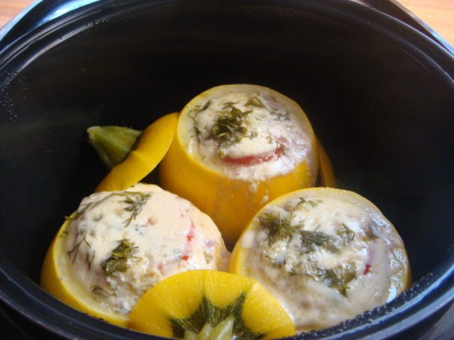 Фаршированные круглые кабачки 