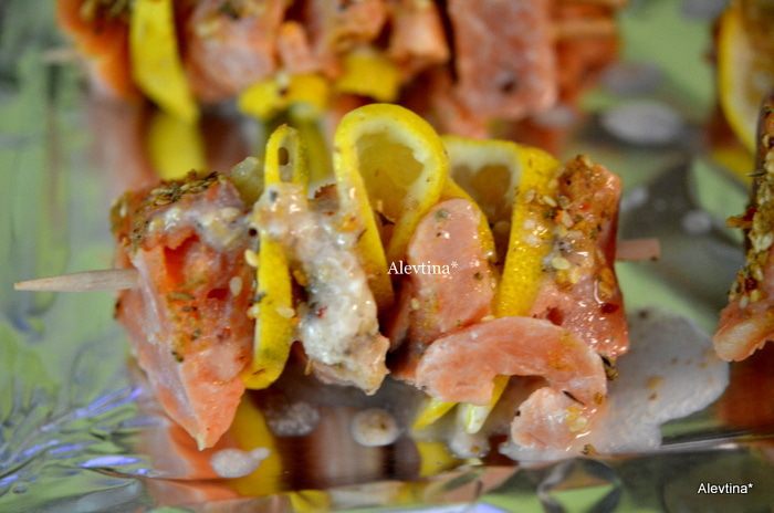 Кебаб с семгой