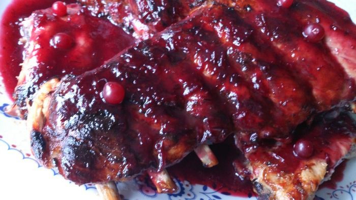 Ребра с клюквенным соусом