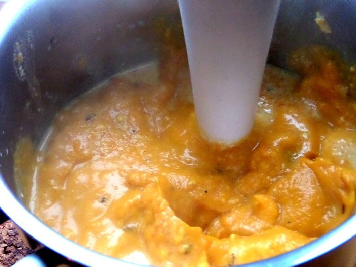 Тыквенный суп-пюре со шпинатом