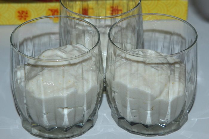 Творожно-яблочный мусс с апельсиновым желе