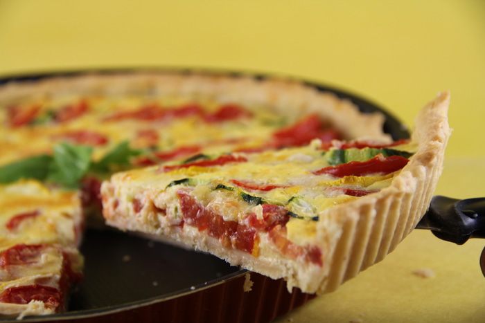 Киш с цукини и помидорами